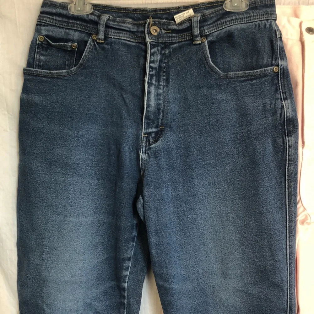 Vintage BILL BLASS womans SZ 14 pink straight leg high waist jeans pants